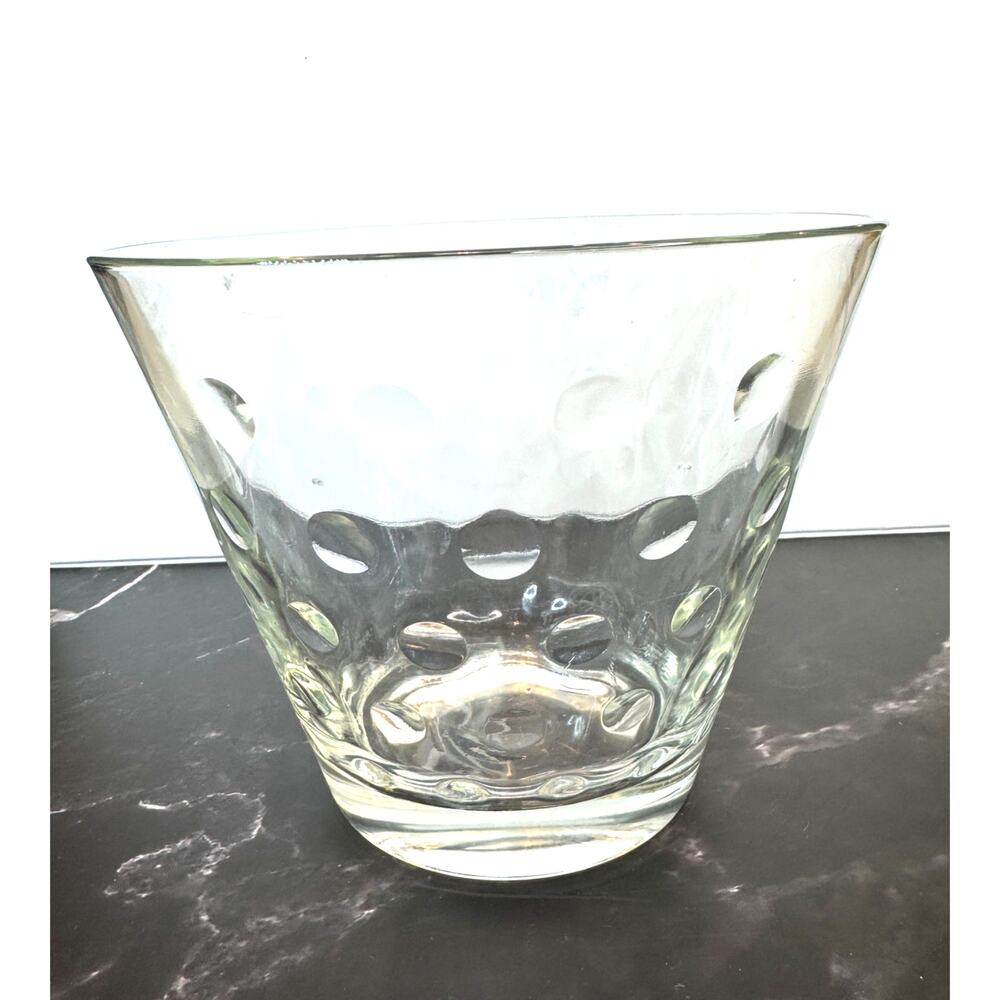 MCM Hazel Atlas Clear Glass Ice Bucket Raised Dots 5"